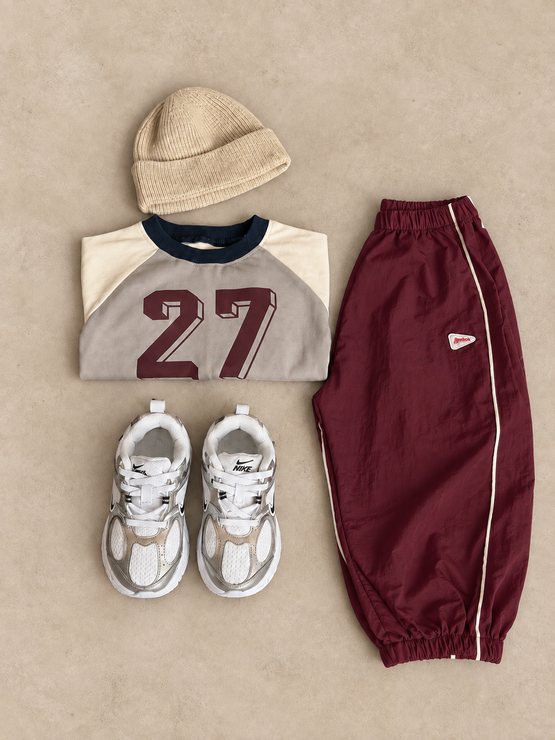 Longsleeve "27" - Beige